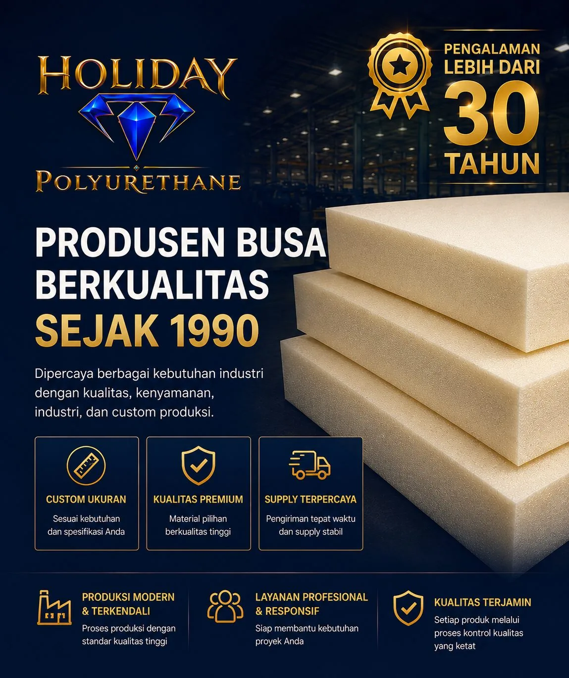 Pabrik busa Jakarta untuk kasur busa, matras, dan polyurethane